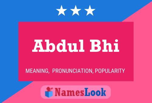 Abdul Bhi Name Poster