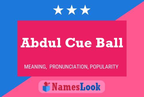 Abdul Cue Ball Name Poster