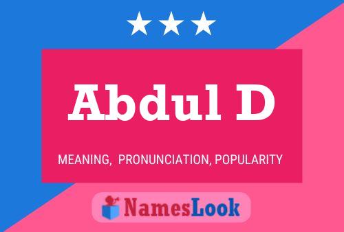 Abdul D Name Poster