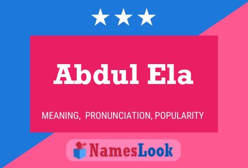 Abdul Ela Name Poster