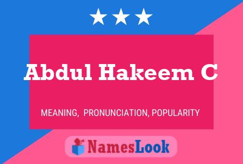 Abdul Hakeem C Name Poster