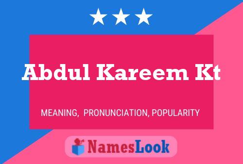 Abdul Kareem Kt Name Poster