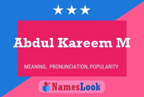 Abdul Kareem M Name Poster