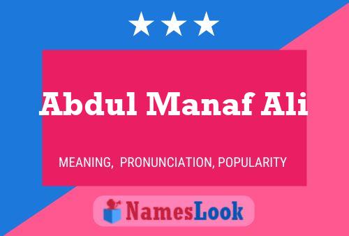 Abdul Manaf Ali Name Poster