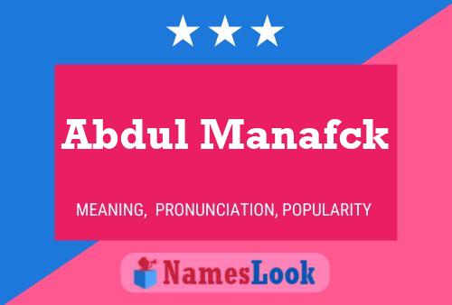 Abdul Manafck Name Poster