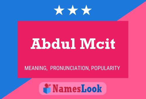 Abdul Mcit Name Poster