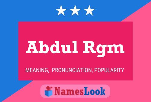 Abdul Rgm Name Poster