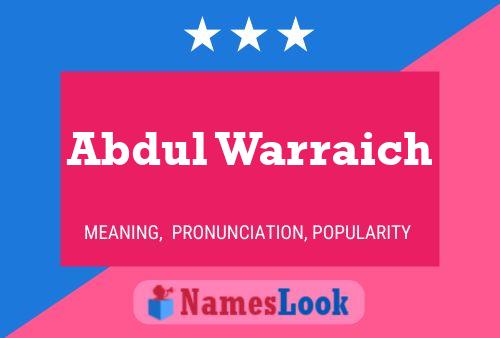 Abdul Warraich Name Poster