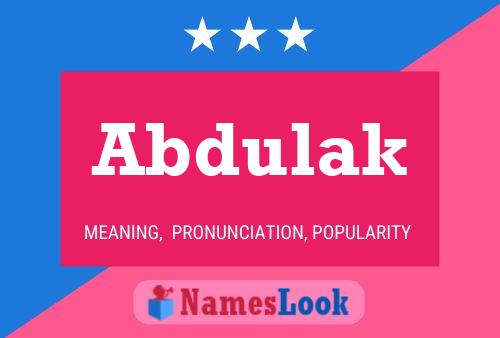 Abdulak Name Poster