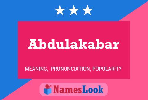 Abdulakabar Name Poster