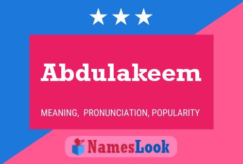 Abdulakeem Name Poster