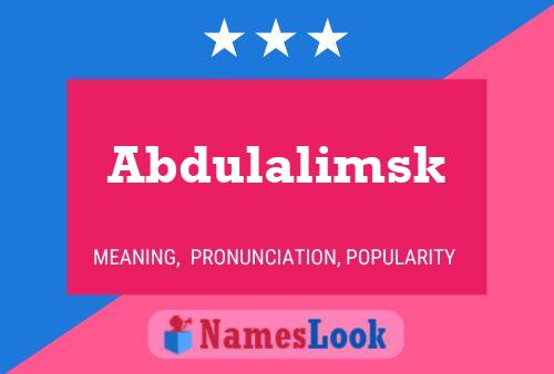 Abdulalimsk Name Poster