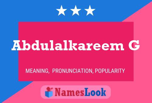 Abdulalkareem G Name Poster