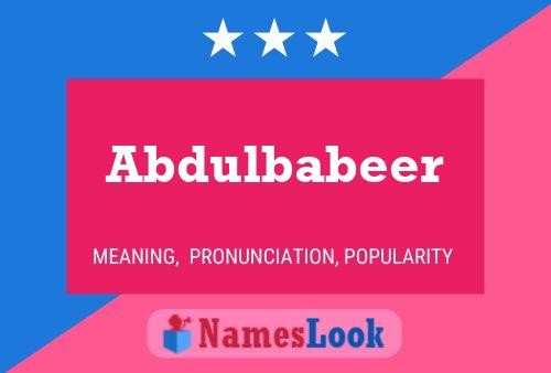 Abdulbabeer Name Poster