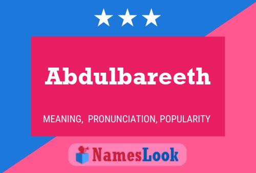 Abdulbareeth Name Poster