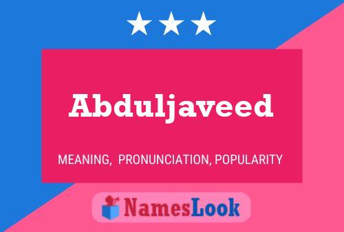 Abduljaveed Name Poster