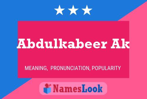 Abdulkabeer Ak Name Poster