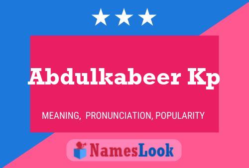 Abdulkabeer Kp Name Poster