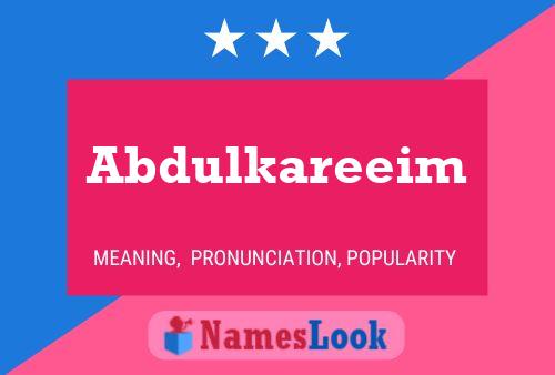 Abdulkareeim Name Poster