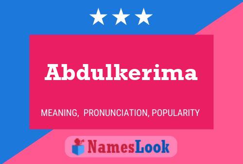 Abdulkerima Name Poster