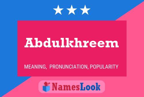 Abdulkhreem Name Poster