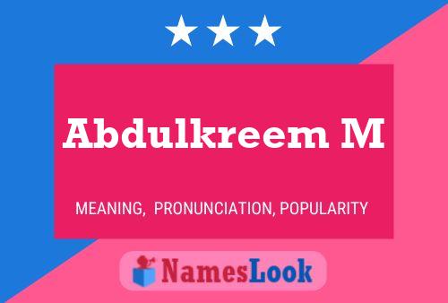 Abdulkreem M Name Poster