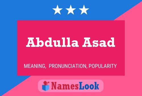 Abdulla Asad Name Poster