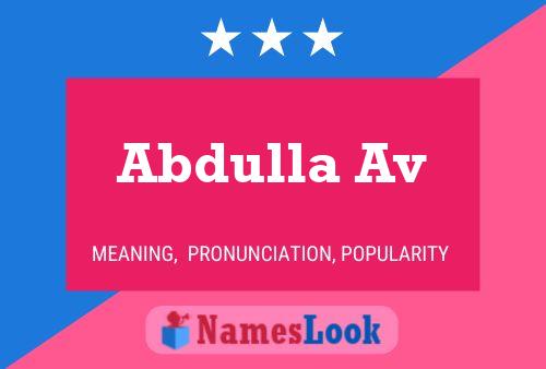 Abdulla Av Name Poster