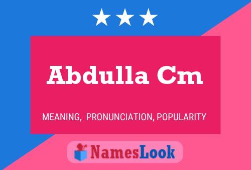 Abdulla Cm Name Poster