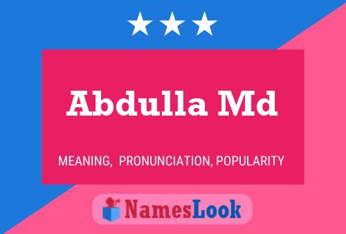 Abdulla Md Name Poster