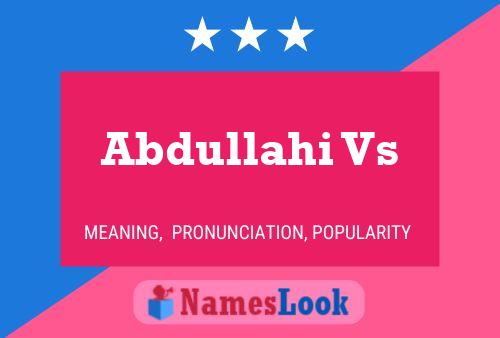 Abdullahi Vs Name Poster