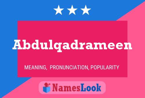 Abdulqadrameen Name Poster