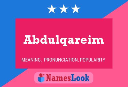 Abdulqareim Name Poster