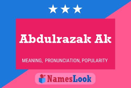 Abdulrazak Ak Name Poster