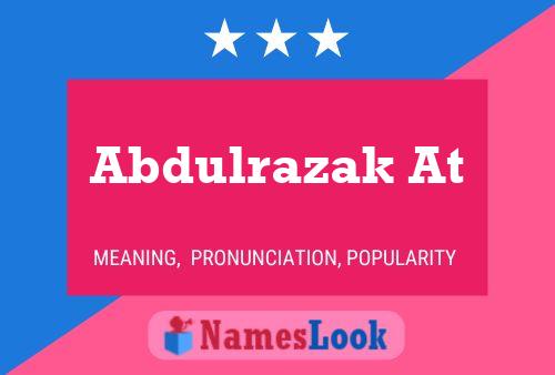 Abdulrazak At Name Poster