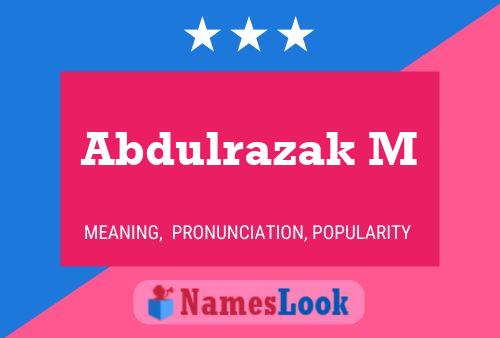 Abdulrazak M Name Poster