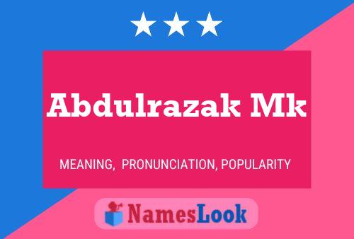 Abdulrazak Mk Name Poster