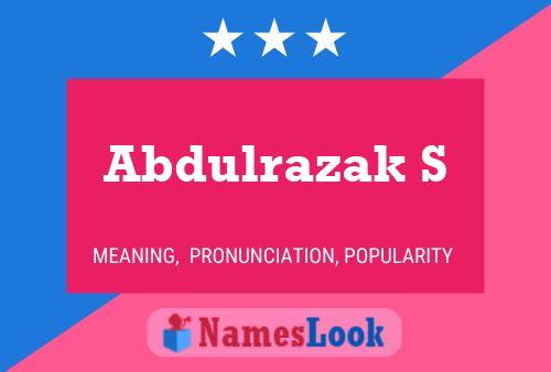 Abdulrazak S Name Poster