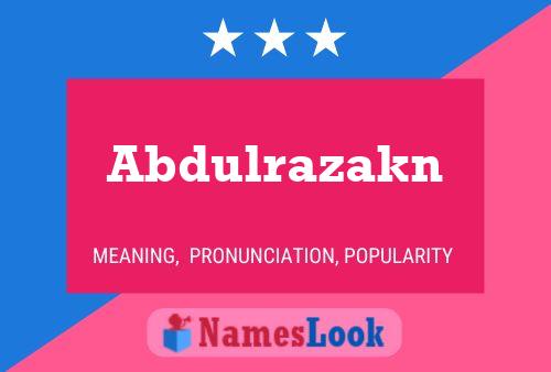 Abdulrazakn Name Poster