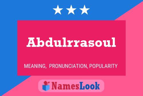 Abdulrrasoul Name Poster