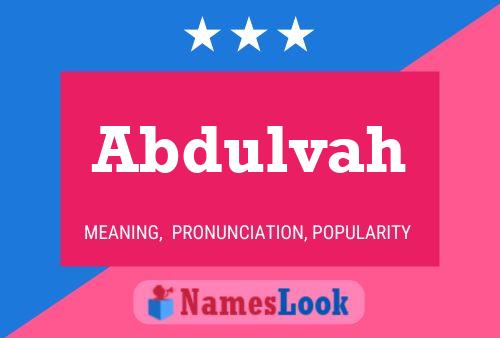 Abdulvah Name Poster