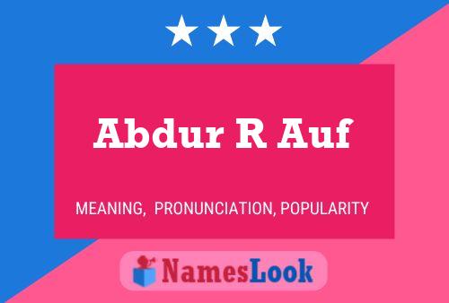 Abdur R Auf Name Poster