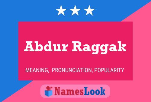 Abdur Raggak Name Poster