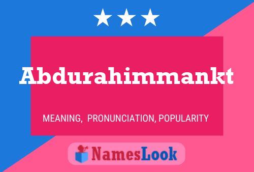 Abdurahimmankt Name Poster