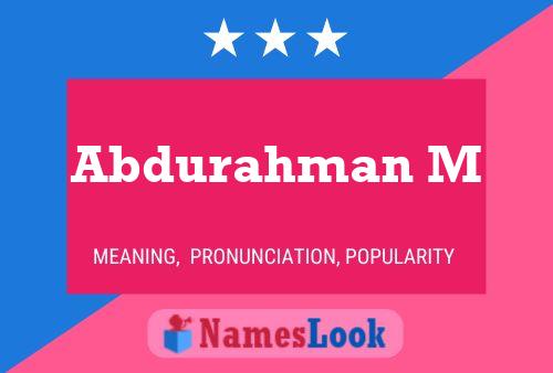 Abdurahman M Name Poster