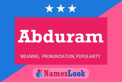 Abduram Name Poster