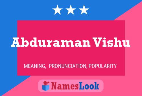 Abduraman Vishu Name Poster