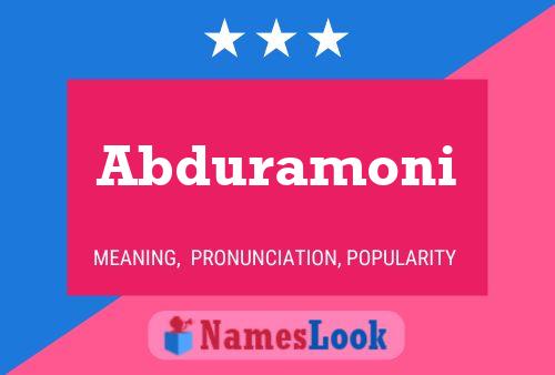 Abduramoni Name Poster