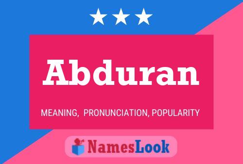 Abduran Name Poster