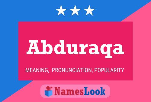 Abduraqa Name Poster